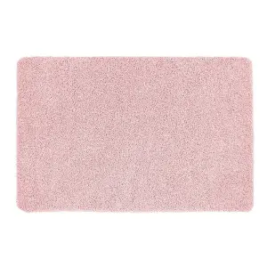 Pink Modern Shaggy Easy to Clean Plain Rug for Living Room, Bedroom, Dining Room - 67 X 150cm (runner)