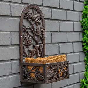 Woodside Cast Iron Wall Mounted Planter with Coco Liner