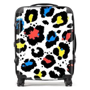 Coloured Leopard Print Suitcase - Large