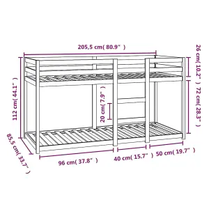 Berkfield Bunk Bed White 80x200 cm Solid Wood Pine