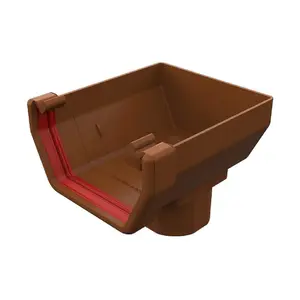 Caramel Square Gutter Stop End Outlet, Freeflow 114mm Rain Water Systems