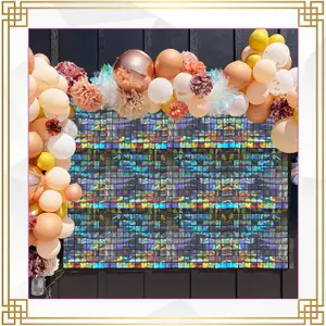 Silver Shimmer Sequin Wall Panels Backdrop, 30cm x 30cm