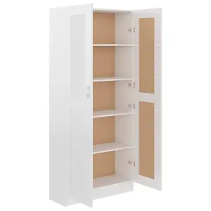 Berkfield Book Cabinet High Gloss White 82.5x30.5x185.5 cm Engineered Wood