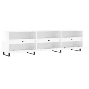 Berkfield TV Cabinet High Gloss White 150x30x44.5 cm Engineered Wood