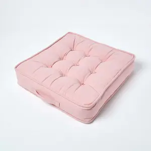 Homescapes Pink Cotton Armchair Booster Cushion