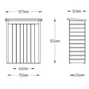 Forest Garden 600L Shiplap Apex Garden storage 1320mm 1080mm