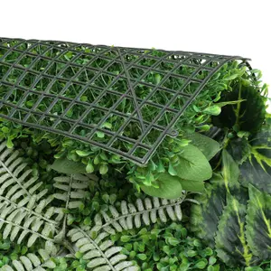 Artificial Green Grass Panel Backdrop, 60cm x 40cm, Tropical Leaf