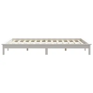 Berkfield Bed Frame White 140x190 cm Solid Wood Pine