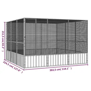 Bird Cage Anthracite 302.5x324.5x211.5 cm Galvanised Steel