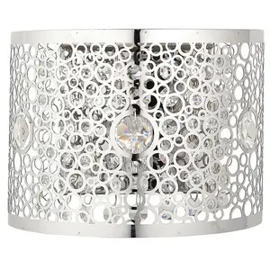 Modern Indoor Wall Light Chrome Bubble Circle & K5 Crystal Shade Bedside Lamp