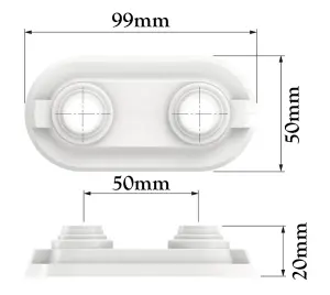 Flamco 14-20mm Double Collar Rose Cover Pipe Holes Gaps Hiding Universal White Rosette