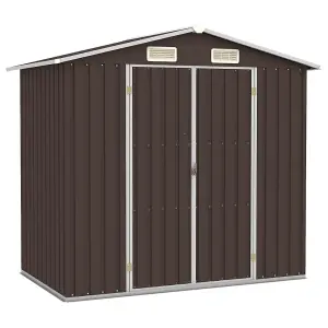 Berkfield Garden Shed Brown 205x129x183 cm Galvanised Steel