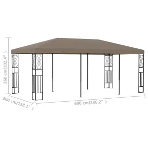 Berkfield Gazebo 6x3 m Taupe Fabric