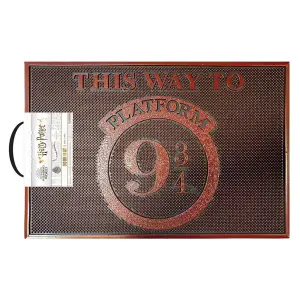 Harry Potter This Way To Platform 9 3/4 Rubber Door Mat Brown (40cm x 60cm)