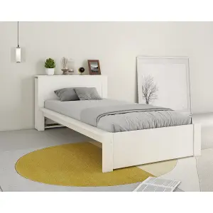 Noomi Juno Wooden Single Bed - White