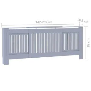 Berkfield MDF Radiator Cover Grey 205 cm