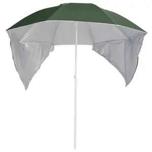 Berkfield Beach Umbrella with Side Walls Green 215 cm