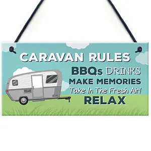 Red Ocean Caravan Rules Plaque Novelty Caravan Accessories Motorhome Gifts And Signs