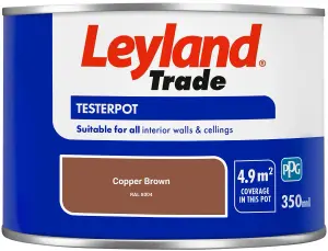 Leyland Trade Vinyl Matt Walls & Ceilings Emulsion Paint Copper Brown (RAL 8004) 350ml Tester