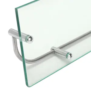 Wall Mounted Tempered Glass Storage Organizer Bathroom Shelf 40cm