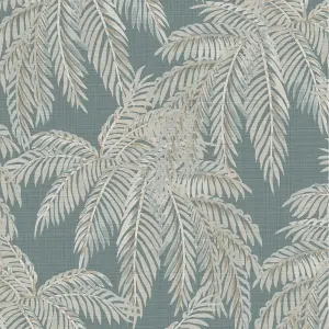 GoodHome Pyroo Sage Palm trees Textured Wallpaper