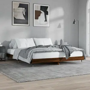 Berkfield Bed Frame Brown Oak 120x200 cm Engineered Wood