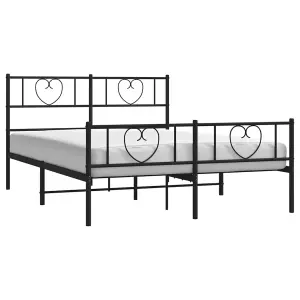 Berkfield Metal Bed Frame with Headboard and Footboard Black 160x200 cm