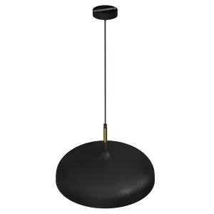 Milagro Lincoln Black 45CM Pendant Lamp Stylish Hand Made Scandi Style Lamp With A Golden Finish To The Shade Interior 1XE27