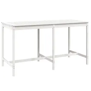 Berkfield Garden Table White 203.5x90x110 cm Solid Wood Pine