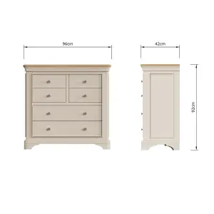 6 Drawer Solid Oak Putty Chest Of Drawers Ready Assembled