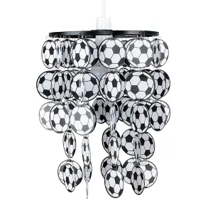 ValueLights Football Black Ceiling Pendant Shade and B22 GLS LED 10W Warm White 3000K Bulb