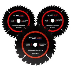 Titman Edge Plunge Saw - Triple Pack - 165mm 20mm Bore -TBTRIPKB