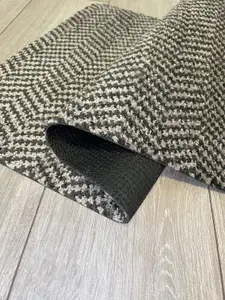 Non Slip Herringbone Design Dirt Trapper Door Mats Taupe 50x80 cm