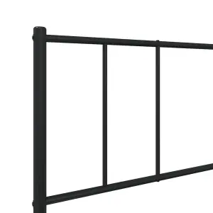 Berkfield Metal Bed Frame with Headboard and Footboard Black 75x190 cm 2FT6 Small Single