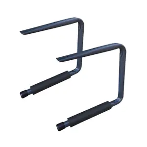 2 x Ceiling Mounted Bike Storage Hooks 240mm Padded Utility Bracket Garage & shed