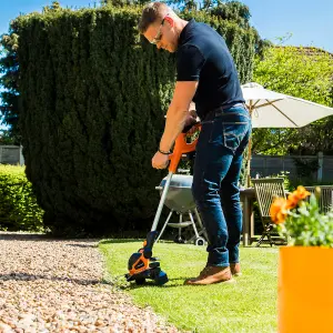 Yard Force 40V 30cm Cordless Grass Trimmer with Adjustable Head, Plant Guard and Wheel Support  LT G30W - Bare Unit