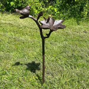 Ornate Cast Iron Wild Bird Flower Dish Bird Feeder