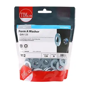 TIMCO Form A Washers DIN125-A Silver - M12 (130pcs)