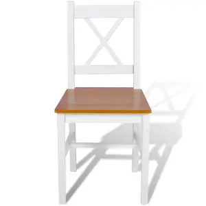 Berkfield Dining Chairs 2 pcs White Pinewood