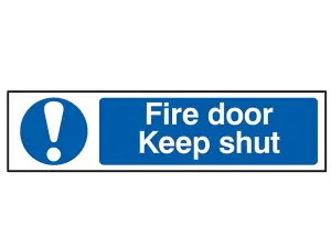 Durable PVC Fire Door Keep Shut Sign - 200 x 50mm