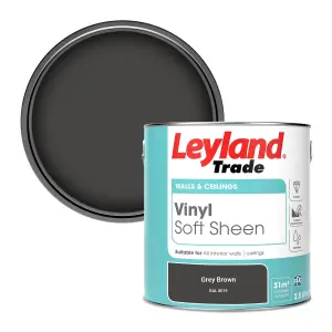 Leyland Trade Vinyl Soft Sheen Walls & Ceilings Emulsion Paint Grey Brown (RAL 8019) - 2.5L