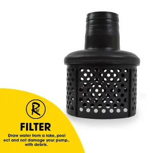 RocwooD 2" Petrol Water Pump with Filter Dirty Clean Water