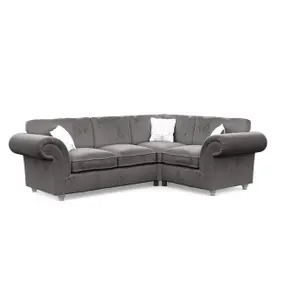 Windsor Steel Small Corner Sofa - Silver Feet