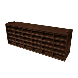 Home.smart 9" x 3" Extendable Combination Cavity Wall Sleeve Vent with Brown Air Brick