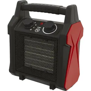 2000W Industrial Ceramic Fan Heater - 2 Heat Settings - Thermostat Control