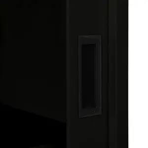 Berkfield Sliding Door Cabinet Black 90x40x90 cm Steel