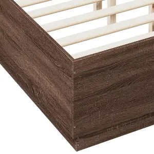 Berkfield Bed Frame without Mattress Brown Oak 140x190 cm