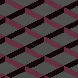 Galerie Luxe Burgundy Grey Shadow Trellis Smooth Wallpaper