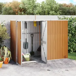 Berkfield Garden Tool Shed Brown 225x89x161 cm Galvanised Steel