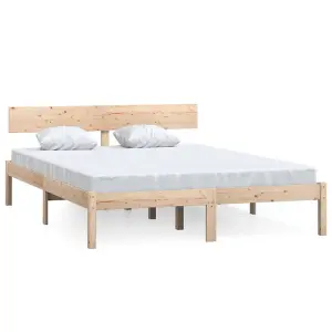 Berkfield Bed Frame Solid Wood Pine 135x190 cm Double